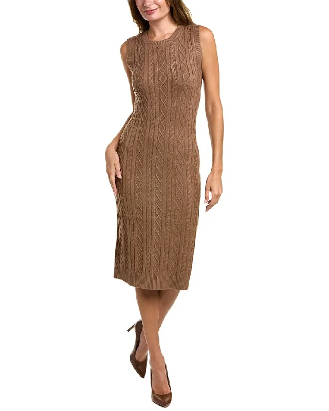 Elie Tahari Cable Knit Sweaterdress Chunky Knit Dress