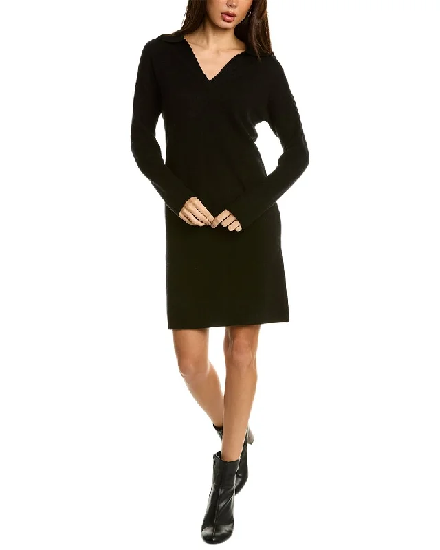 Magaschoni Johnny Collar Cashmere Sweaterdress Holiday Sweater Dress