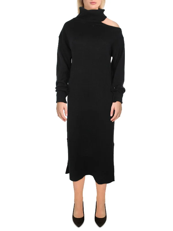 Raundi Womens Wool Blend Cold Shoulder Sweaterdress Classic Sweater Dress